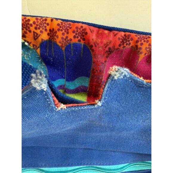 Laurel Burch Colorful Cat Tote Quirky Bag Rainbow Felines Dual Handles Zipper - Picture 16 of 16